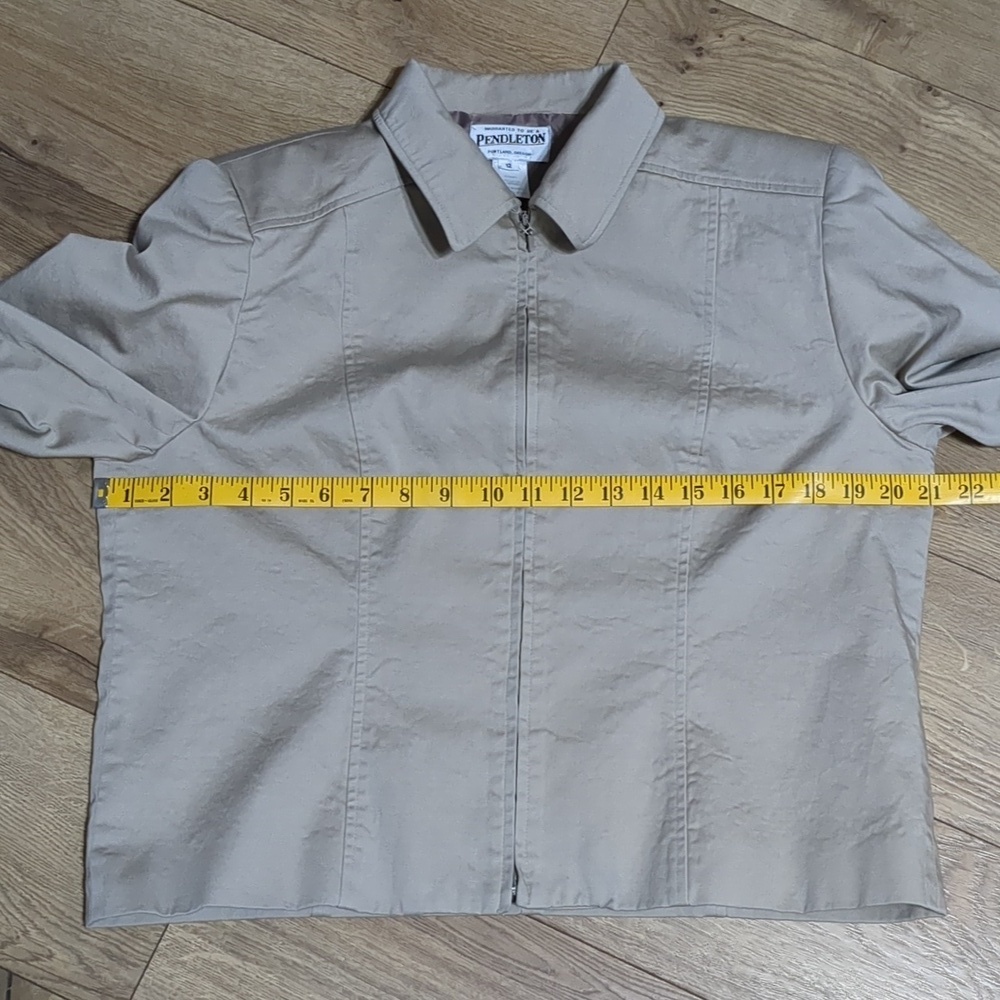 Pendleton light brown Zip Front women's Jacket blazer Size 12 - Picture 4 of 7